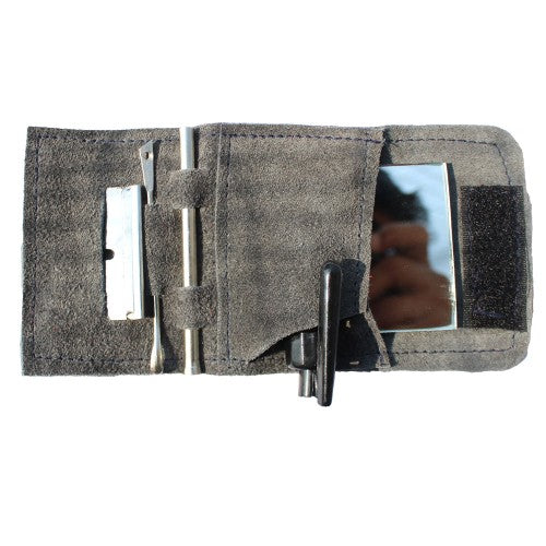 Small Size Suede Leather Pouch Pipe Case Pocket Sniffer Kit