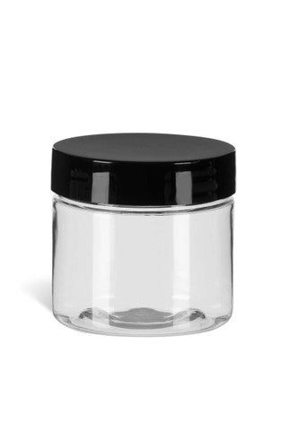 Clear Straight-Sided Plastic PTE Jars - 2 oz