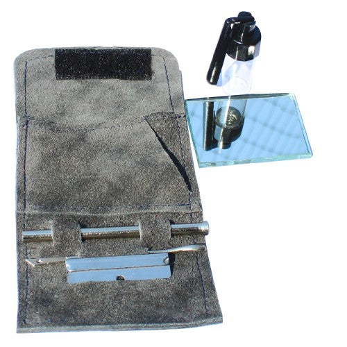 Small Size Suede Leather Pouch Pipe Case Pocket Sniffer Kit