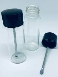 Glass Bottle with Snuff Spoon Strong Vial Pocket W Mini Funnel - Bullet Glass Vial